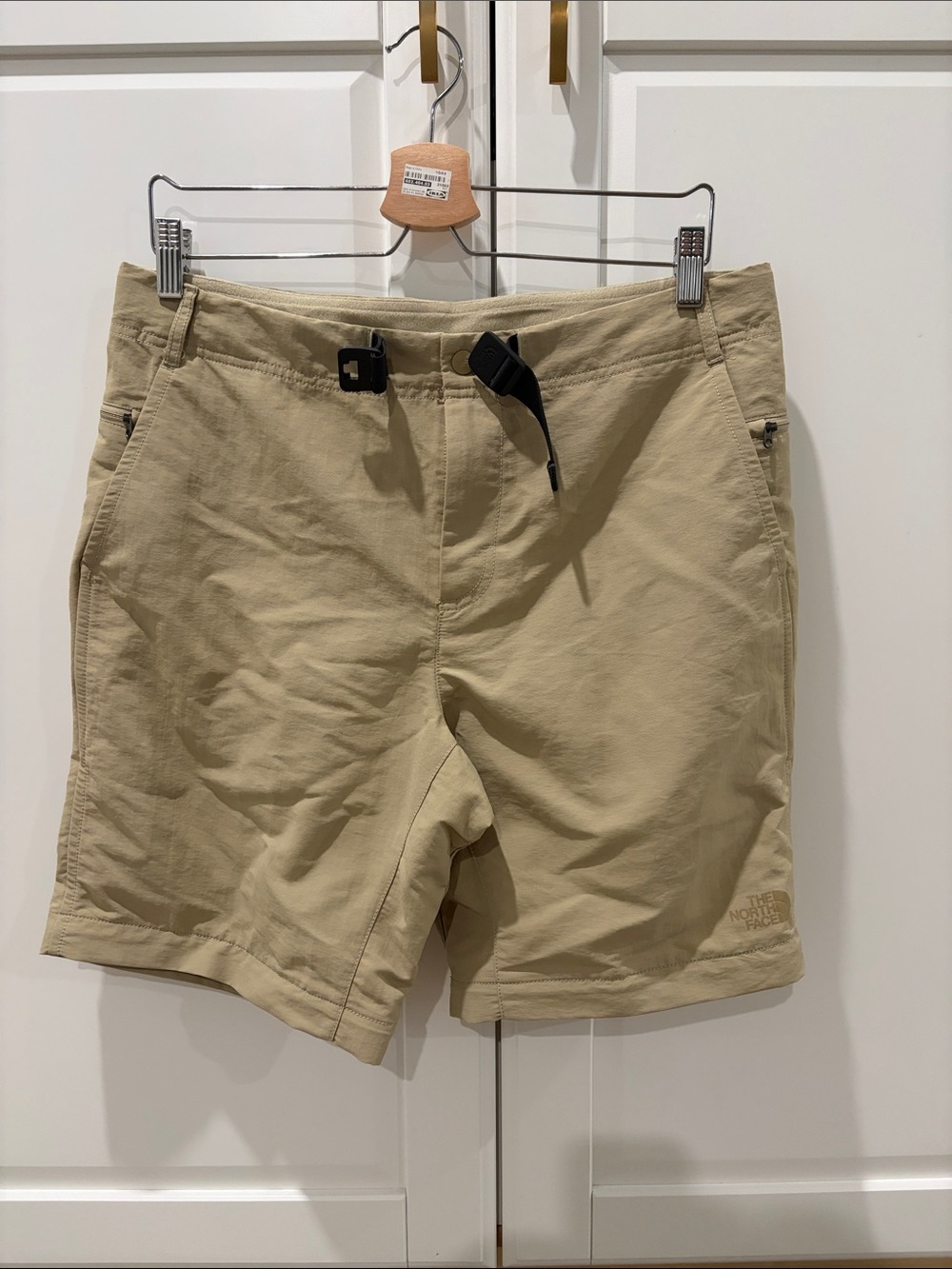 The North Face Tan Outdoor Shorts with Integrated Belt